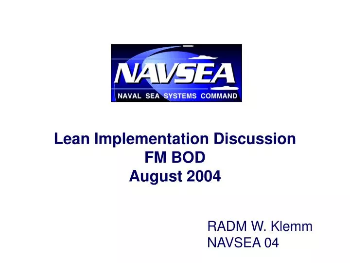 lean implementation discussion fm bod august 2004