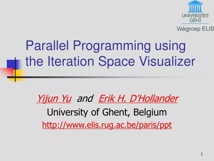 parallel programming using the iteration space visualizer