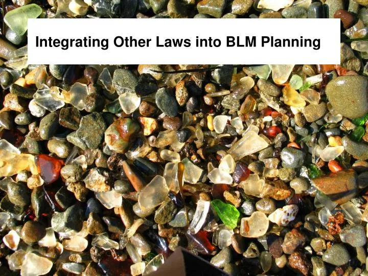 integrating other laws into blm planning