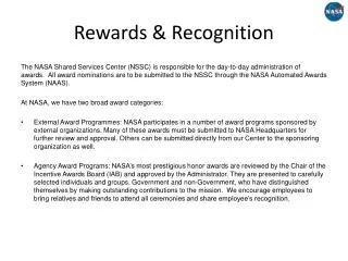 Rewards &amp; Recognition