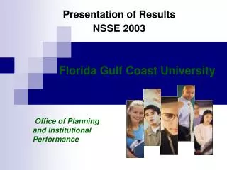 Presentation of Results NSSE 2003
