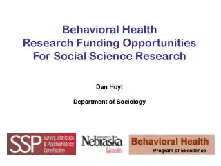 Behavioral Health Program of Excellence