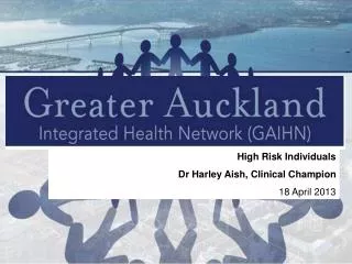 High Risk Individuals Dr Harley Aish, Clinical Champion 18 April 2013