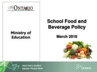 School Food and Beverage Policy March 2010
