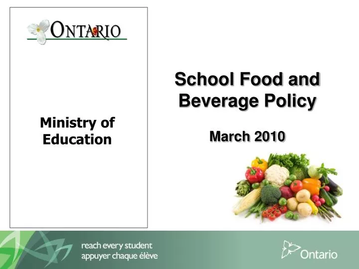 school food and beverage policy march 2010