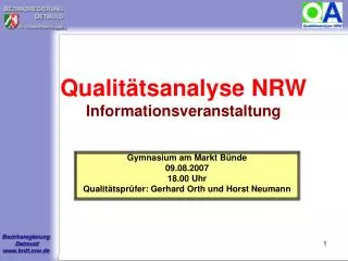 qualit tsanalyse nrw informationsveranstaltung