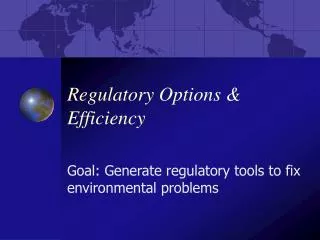 Regulatory Options &amp; Efficiency