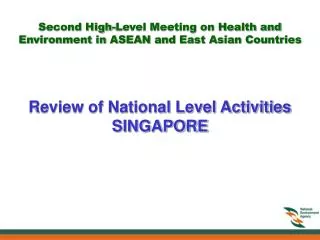 Review of National Level Activities SINGAPORE