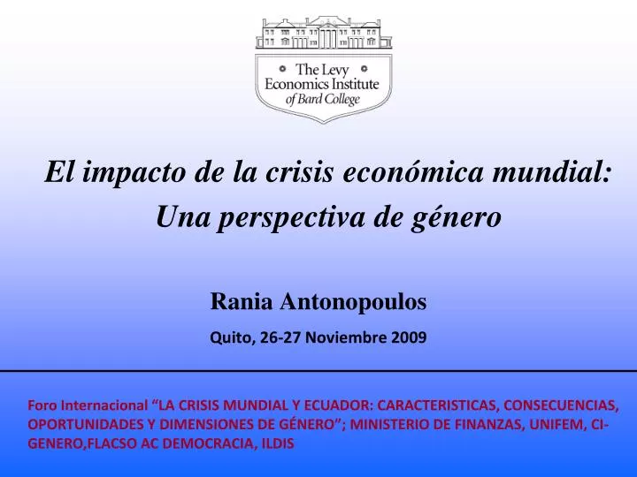 el impacto de la crisis econ mica mundial una perspectiva de g nero