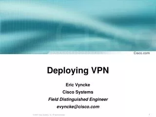Deploying VPN