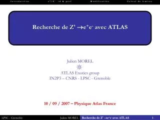 recherche de z e e avec atlas