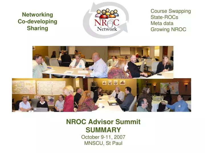 nroc advisor summit summary october 9 11 2007 mnscu st paul