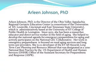 Arleen Johnson, PhD