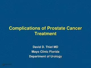 Complications of Prostate Cancer Treatment