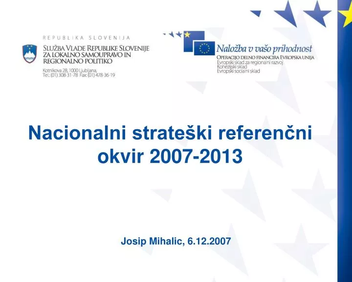nacionalni strate ki referen ni okvir 2007 2013