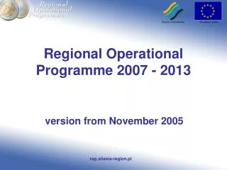 Regional Operational Programme 2007 - 2013
