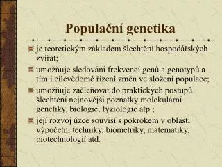 popula n genetika