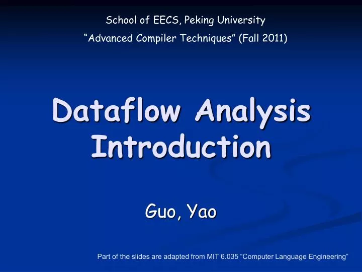 dataflow analysis introduction