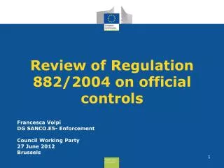 Review of Regulation 882/2004 on official controls