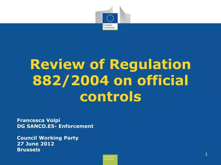 review of regulation 882 2004 on official controls