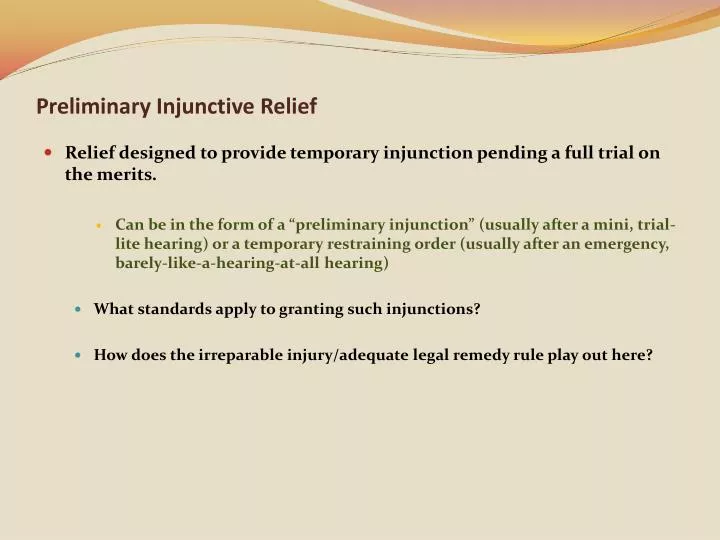 preliminary injunctive relief