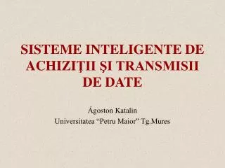 sisteme inteligente de achizi ii i transmisii de date