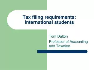 Tax filing requirements: International students