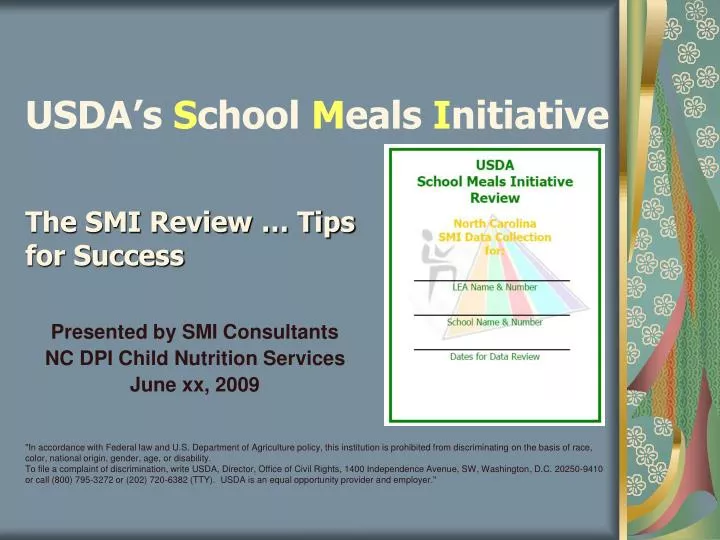usda s s chool m eals i nitiative the smi review tips for success