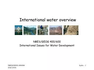 International water overview