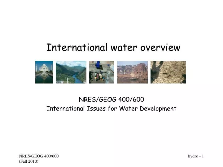 international water overview