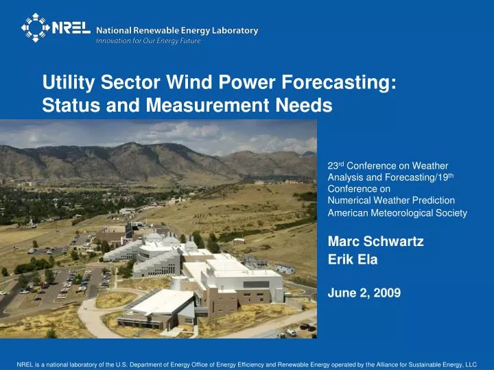 utility sector wind power forecasting status and measurement needs