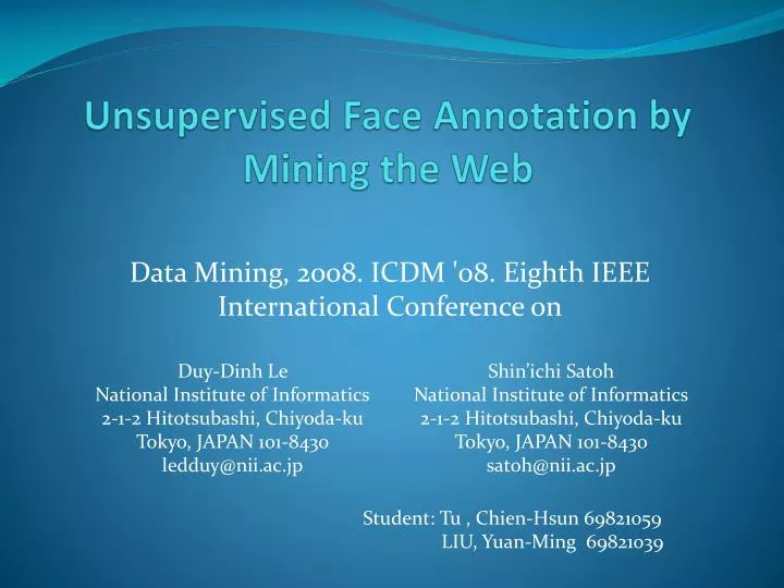 unsupervised face annotation by mining the web