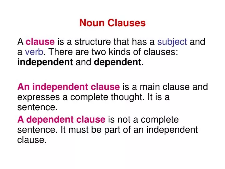 noun clauses
