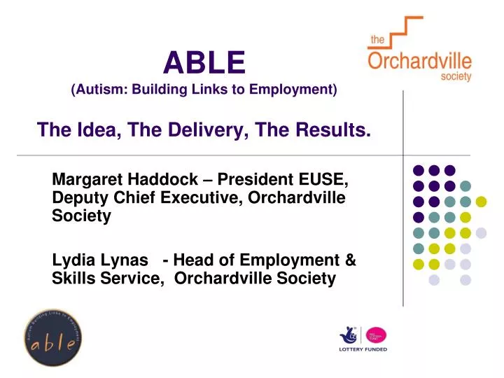 able autism building links to employment the idea the delivery the results