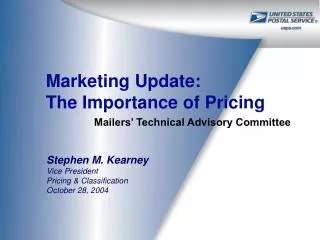 Marketing Update: The Importance of Pricing