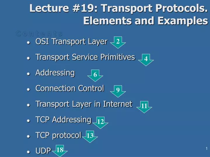 lecture 19 transport protocols elements and examples