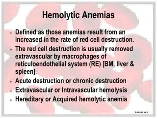 Hemolytic Anemias