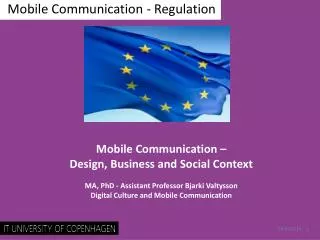 Mobile Communication - Regulation