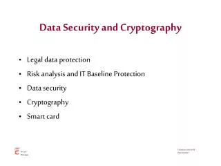 Data Security and Cryptography