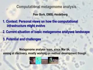 Computational metagenome analysis