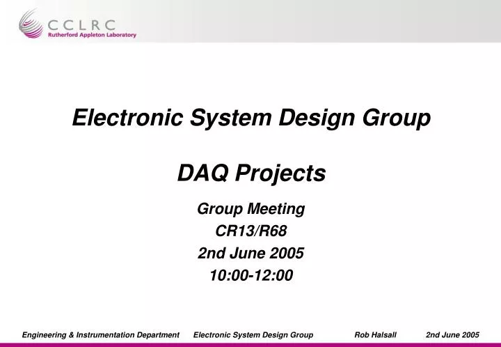 electronic system design group daq projects