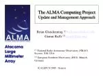 ALMA Computing Project Update & Management Approach - slide 1