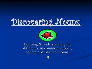 Discovering Nouns: