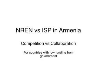 NREN vs ISP in Armenia