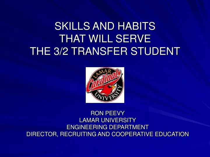 skills and habits that will serve the 3 2 transfer student