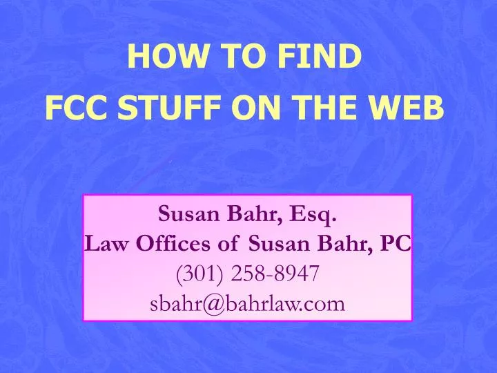 how to find fcc stuff on the web