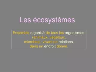 les cosyst mes