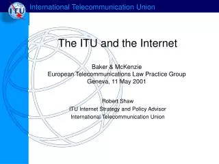 The ITU and the Internet