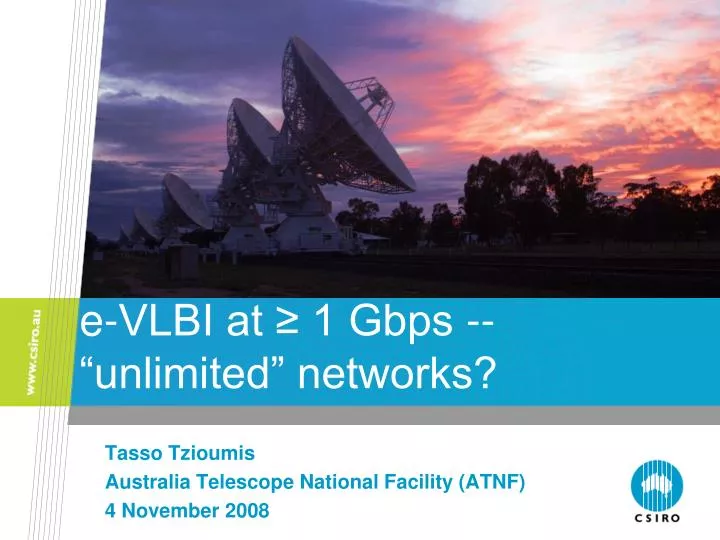 e vlbi at 1 gbps unlimited networks