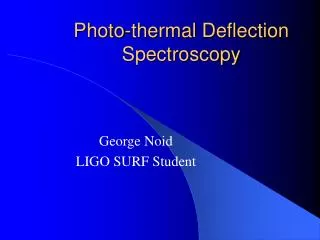 Photo-thermal Deflection Spectroscopy